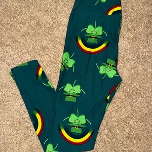 LulaRoe Green Shamrock Leggings